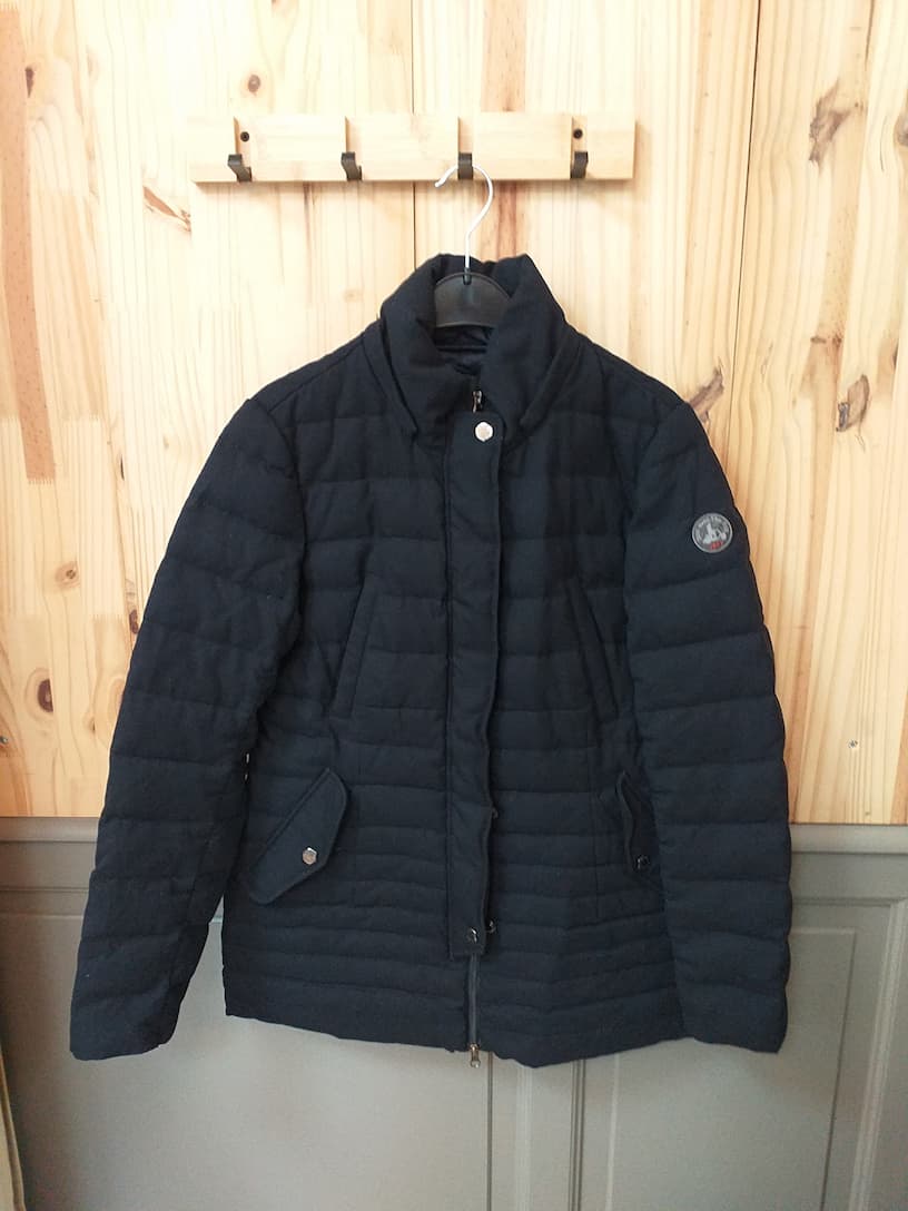 Veste Noire Jott L - Laine Polyester Vintage - vue devant - Veste Légère Streetwear Femme