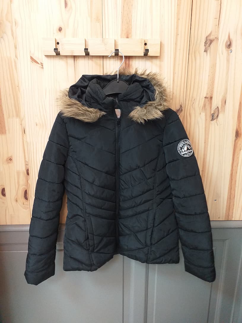 Doudoune Noire Gemo S - Polyester Vintage - vue devant - Veste Légère Streetwear Femme