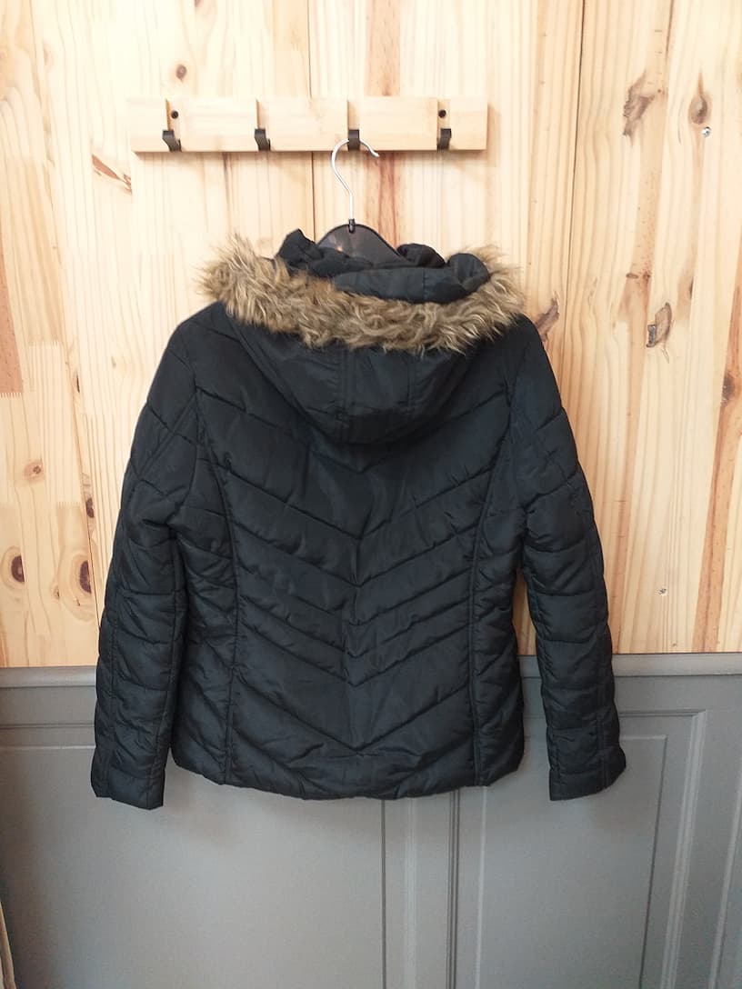 Doudoune Noire Gemo S - Polyester Vintage - vue arrière - Veste Légère Streetwear Femme