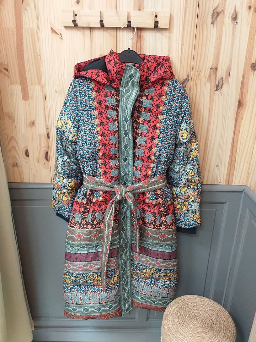 Doudoune Longue Multicolore Alice & Olivia M - vue devant - Vintage Streetwear Haut de Gamme