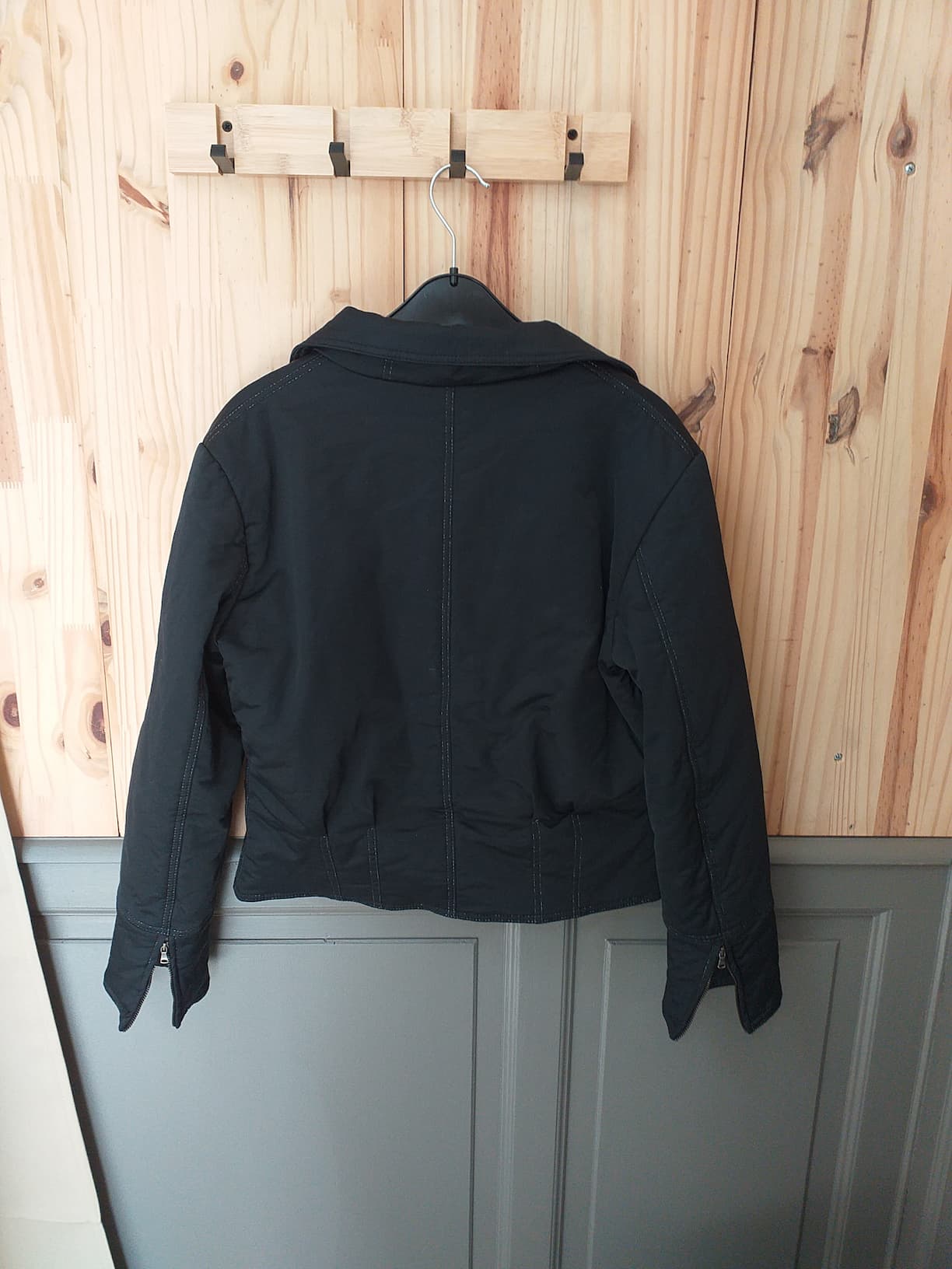 Veste Noire L Coton Polyamide Élasthane Femme - vue arrière | Friperie Vintage Seconde Cool Frip