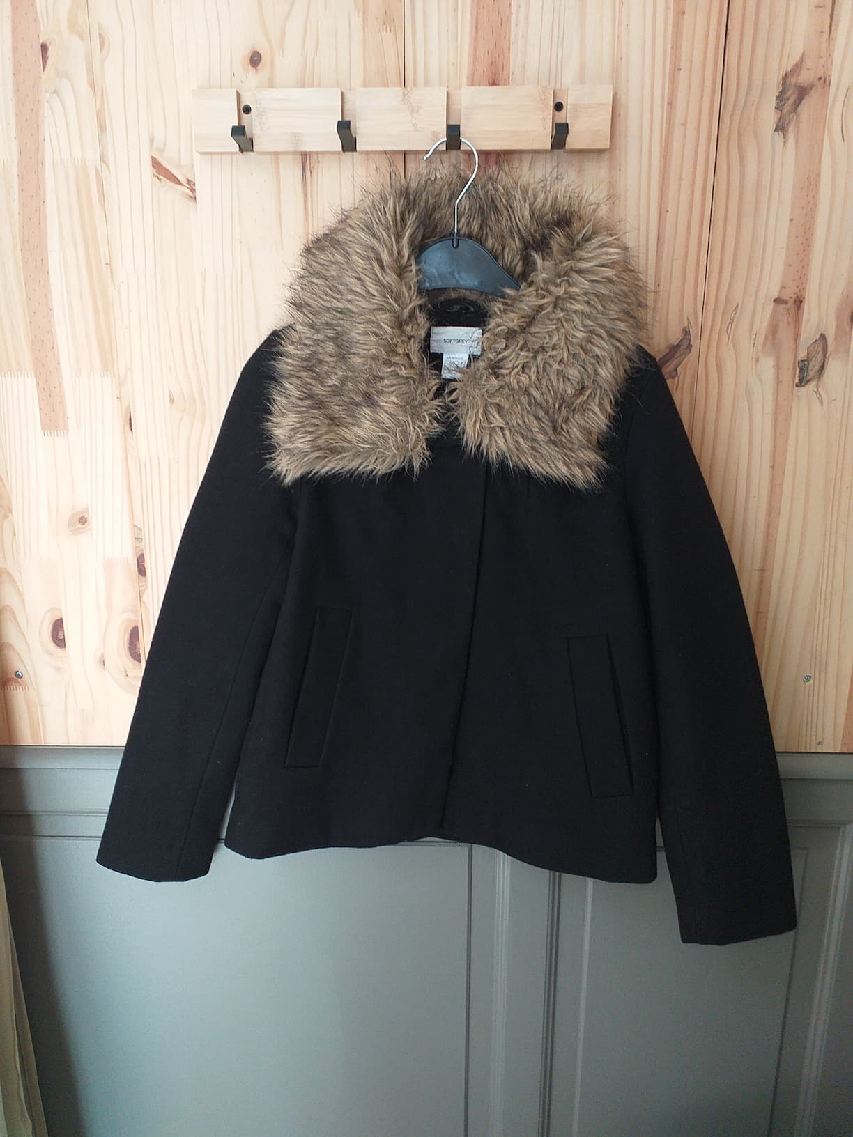 Veste Noire S Coton Polyamide Élasthane Femme - vue devant | Friperie Vintage Seconde Cool Frip