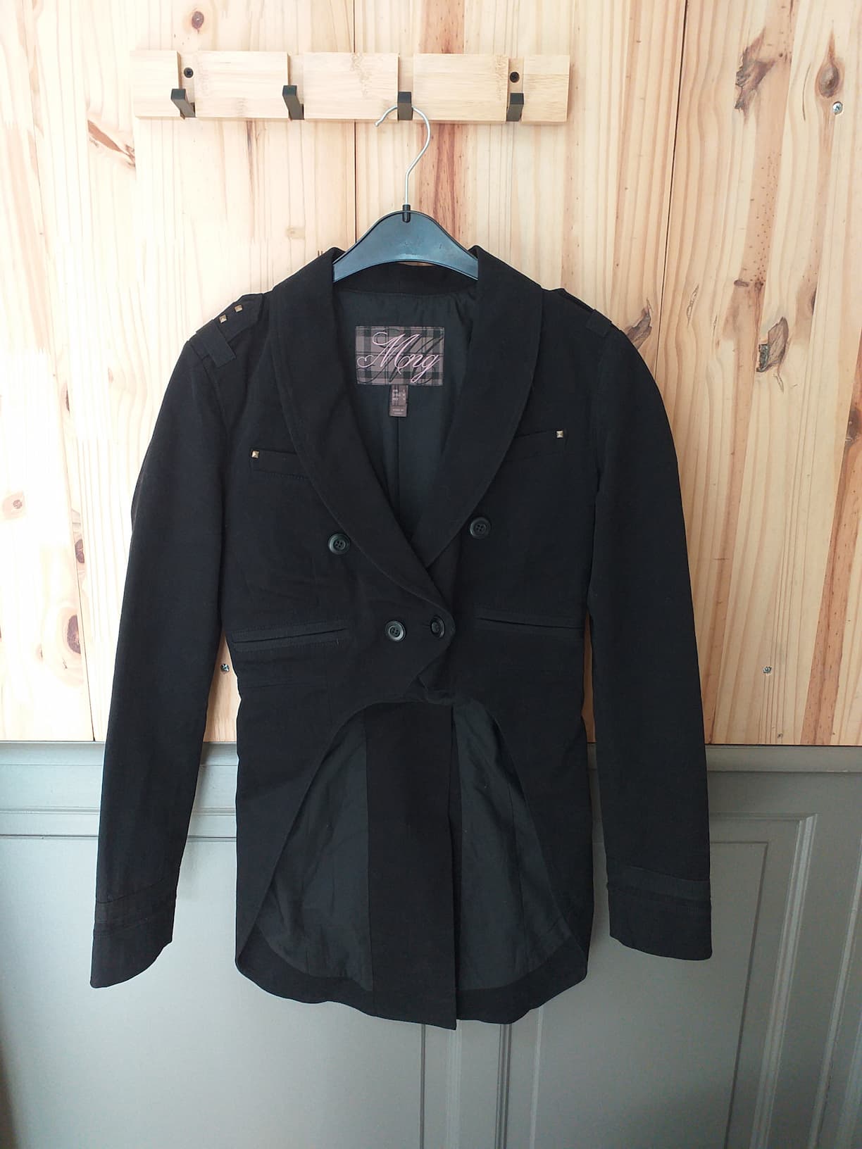 Veste Costume Noire L Coton Femme - vue devant | Friperie Vintage Seconde Cool Frip