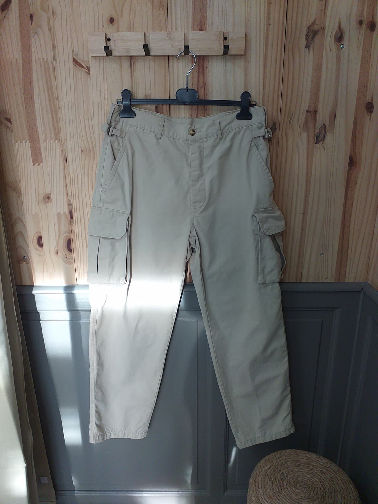 Cargo Beige Coton Homme XXL Old River - vue devant | Friperie Vintage Seconde Cool Frip