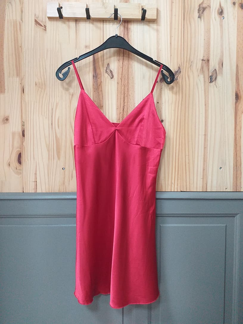 Nuisette Rouge Polyamide Femme M | Friperie Vintage Seconde Cool Frip