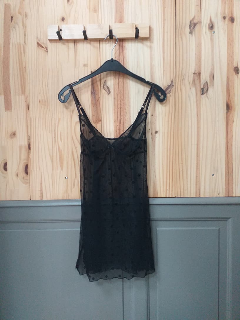 Nuisette Noir Polyamide Élasthane Femme S | Friperie Vintage Seconde Cool Frip