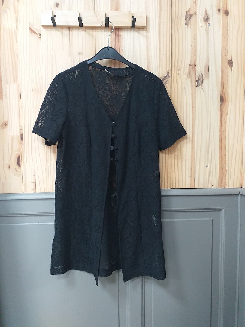 Déshabillé Noir Polyamide Polyester Femme 40 | Friperie Vintage Seconde Cool Frip