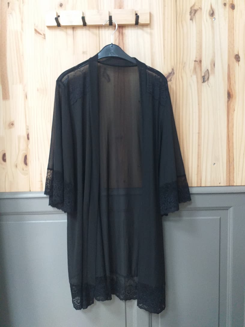 Déshabillé Noir Polyester Élasthane Femme L | Friperie Vintage Seconde Cool Frip