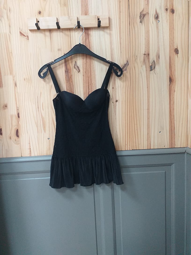 Nuisette Noir Polyester Élasthane Femme S | Friperie Vintage Seconde Cool Frip