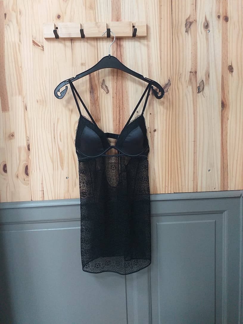 Nuisette Noir Polyamide Élasthane Femme L | Friperie Vintage Seconde Cool Frip