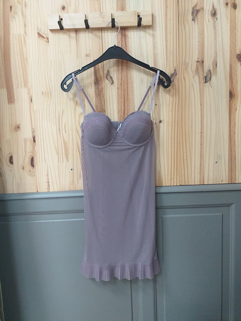 Nuisette Mauve Polyamide Polyester Élasthane Femme 95B | Friperie Vintage Seconde Cool Frip