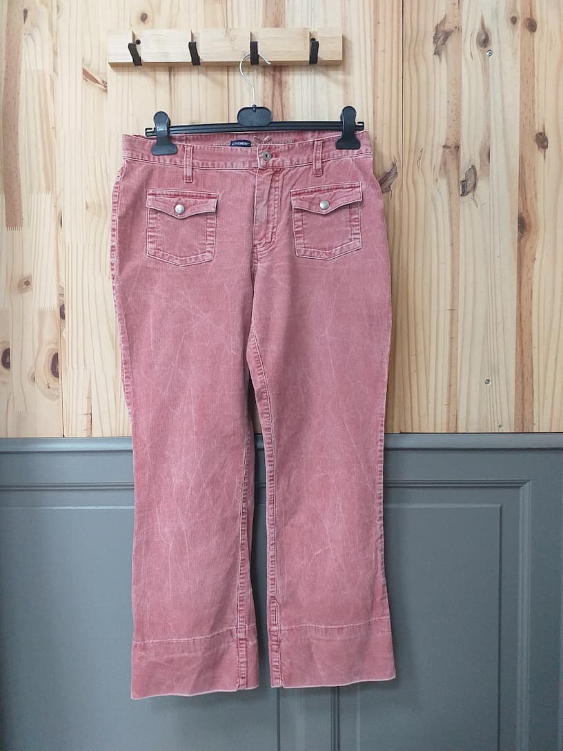 Pantalon Velours Rose XL Femme Active Wear - vue devant | Friperie Vintage Seconde Cool Frip