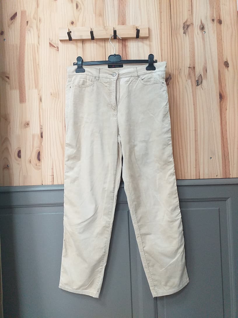 Pantalon Velours Beige XL Femme Toni | Friperie Vintage Seconde Cool Frip