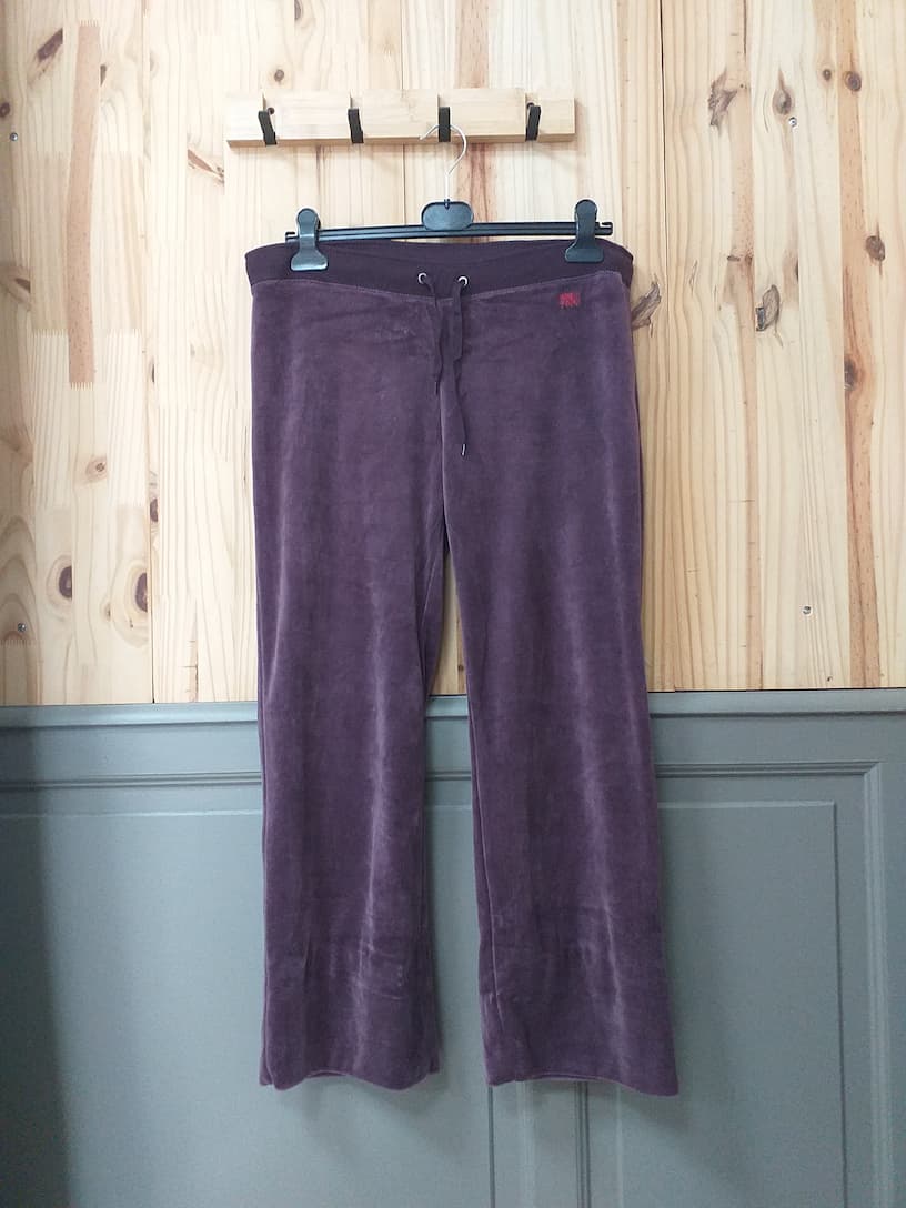 Pantalon Velours Mauve Coton-Polyester Femme XL | Friperie Vintage Seconde Cool Frip