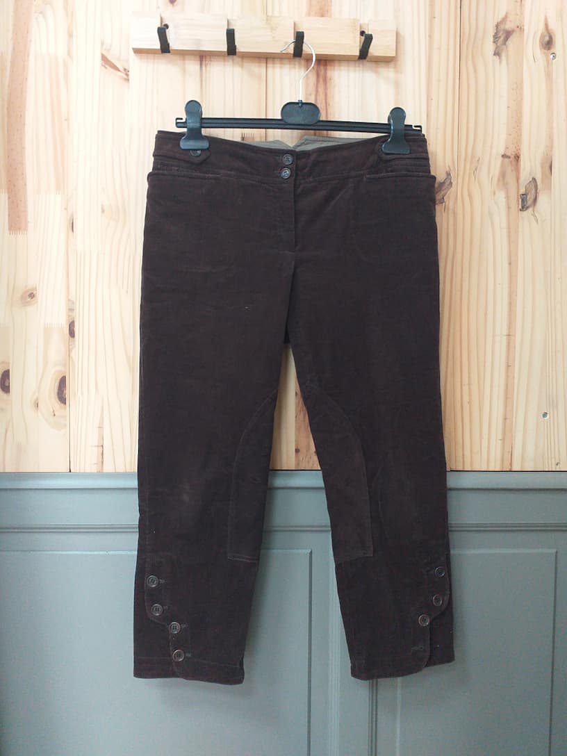Pantalon Velours Marron Coton Femme L | Friperie Vintage Seconde Cool Frip