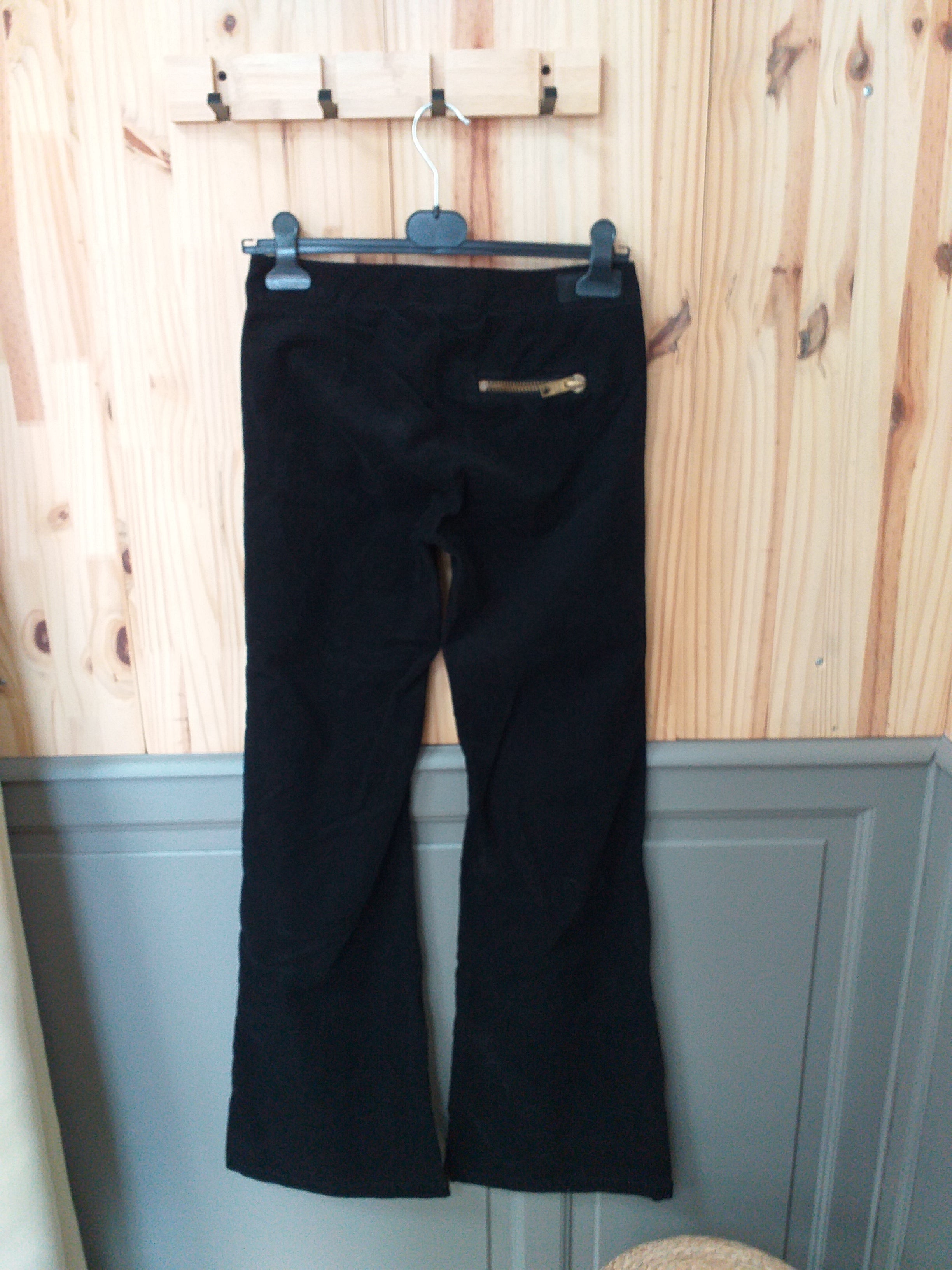 Pantalon Velours Côtelé Noir Coton Femme S School Rag - vue arrière | Friperie Vintage Seconde Cool Frip