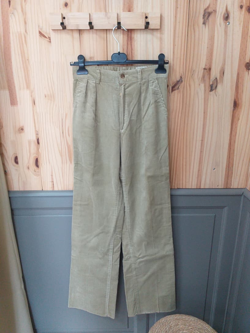 Pantalon Velours Côtelé Beige Coton Femme XS Samex | Friperie Vintage Seconde Cool Frip