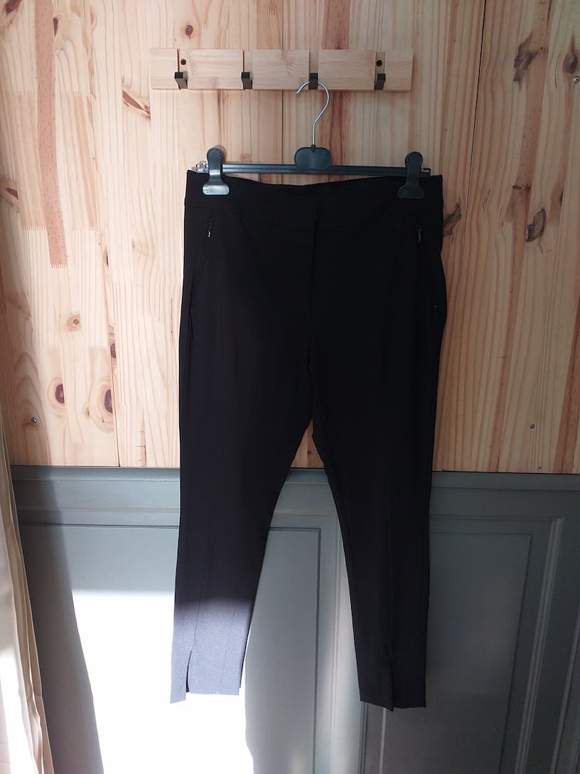 Pantalon Fluide Noir Viscose Polyamide Élasthanne Femme XL | Friperie Vintage Seconde Cool Frip