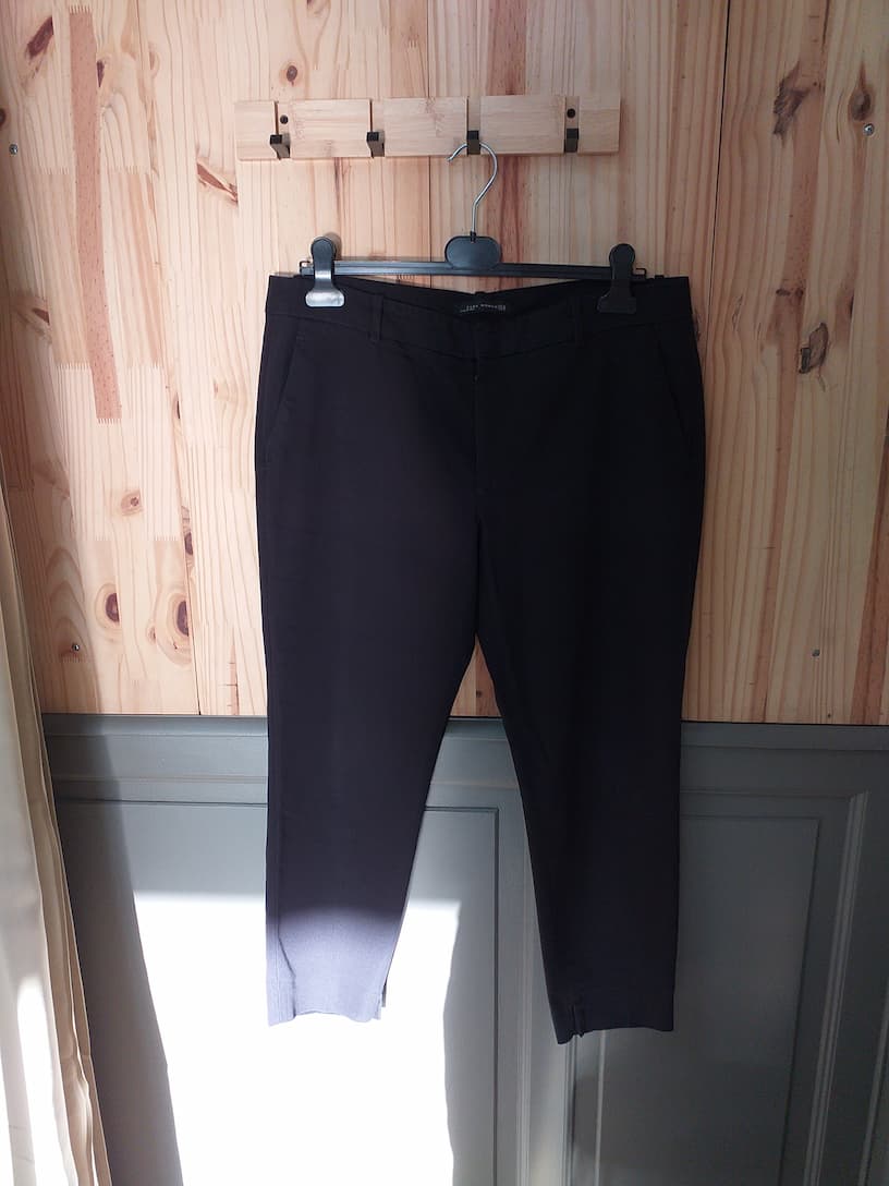 Pantalon Fluide Noir Polyester Femme XL | Friperie Vintage Seconde Cool Frip