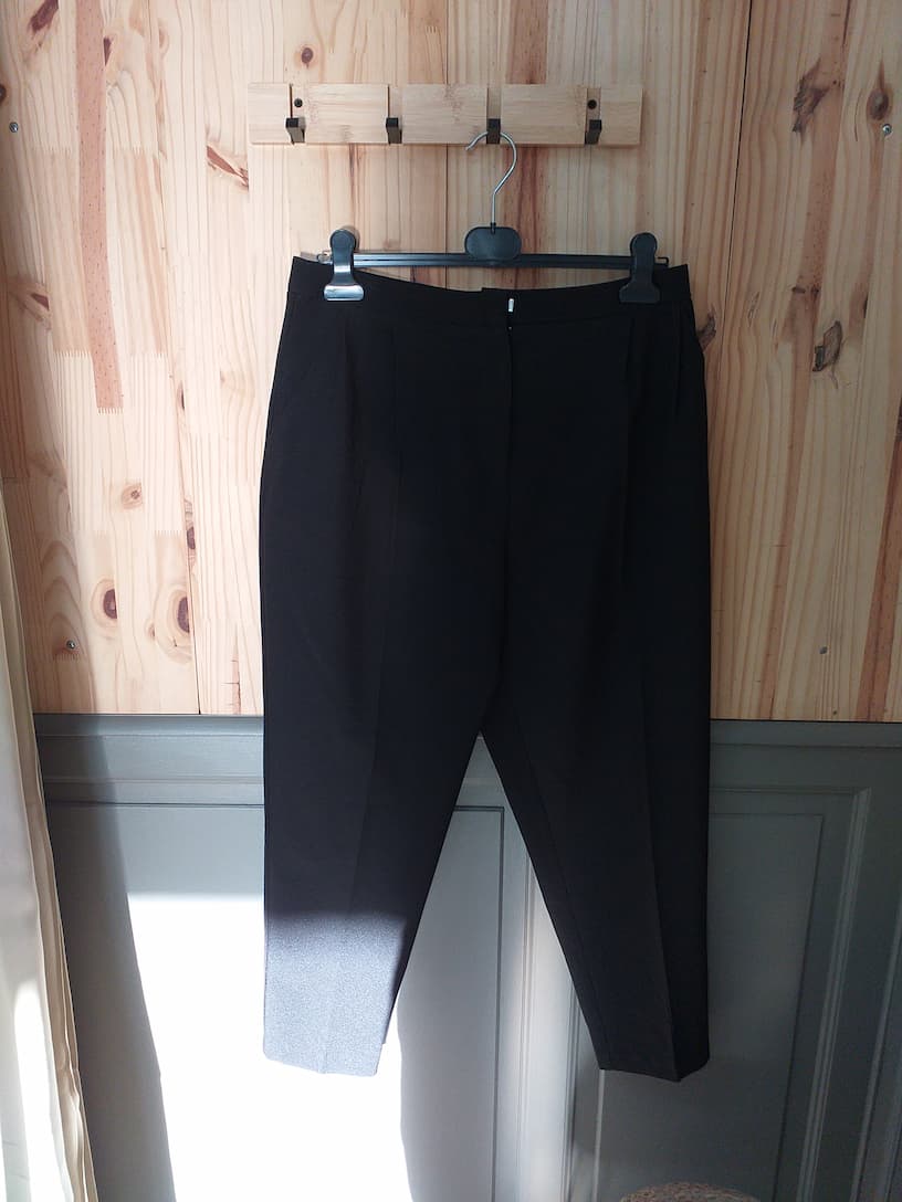 Pantalon Fluide Noir Polyester Femme XL | Friperie Vintage Seconde Cool Frip