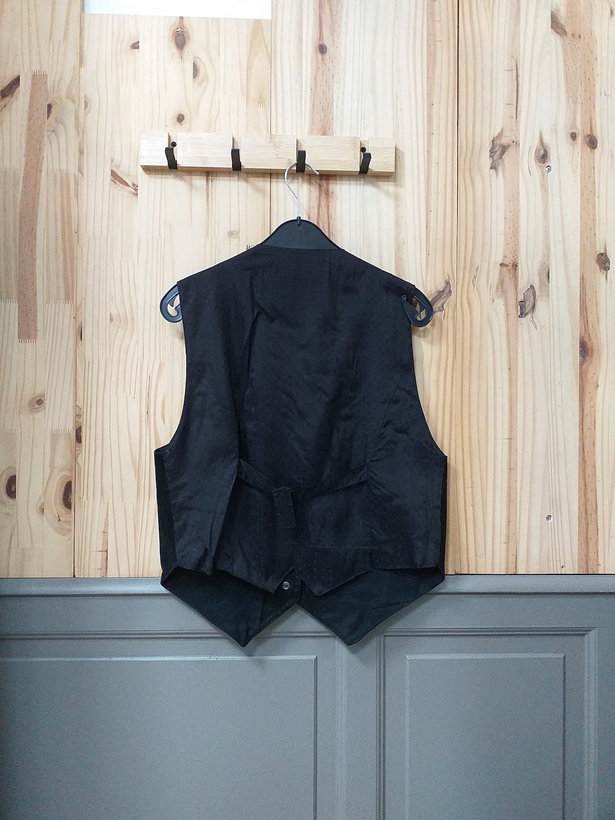 Gilet Cuir de daim Noir S Homme - vue arrière | Friperie Vintage Seconde Cool Frip