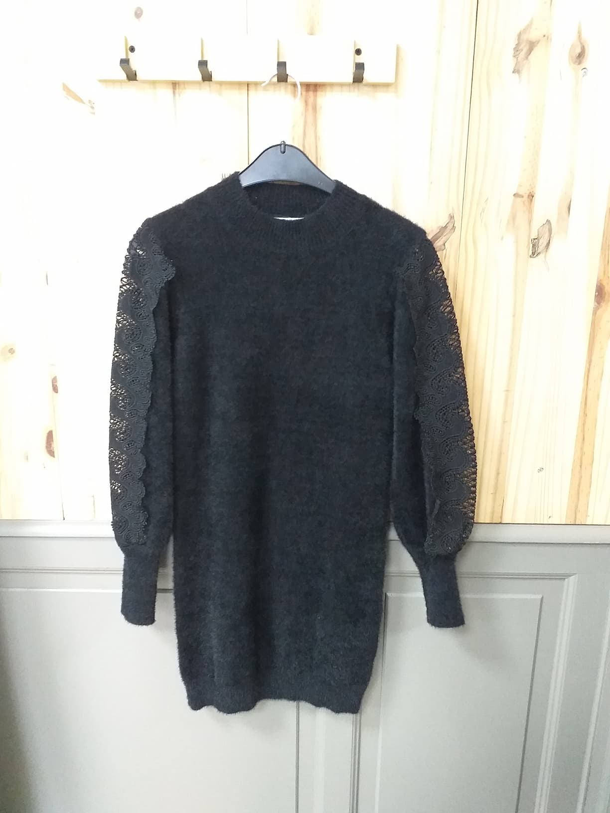 Robe Tricot TU Noir Polyamide Acrylique Femme Unigirl | Friperie Vintage Seconde Cool Frip