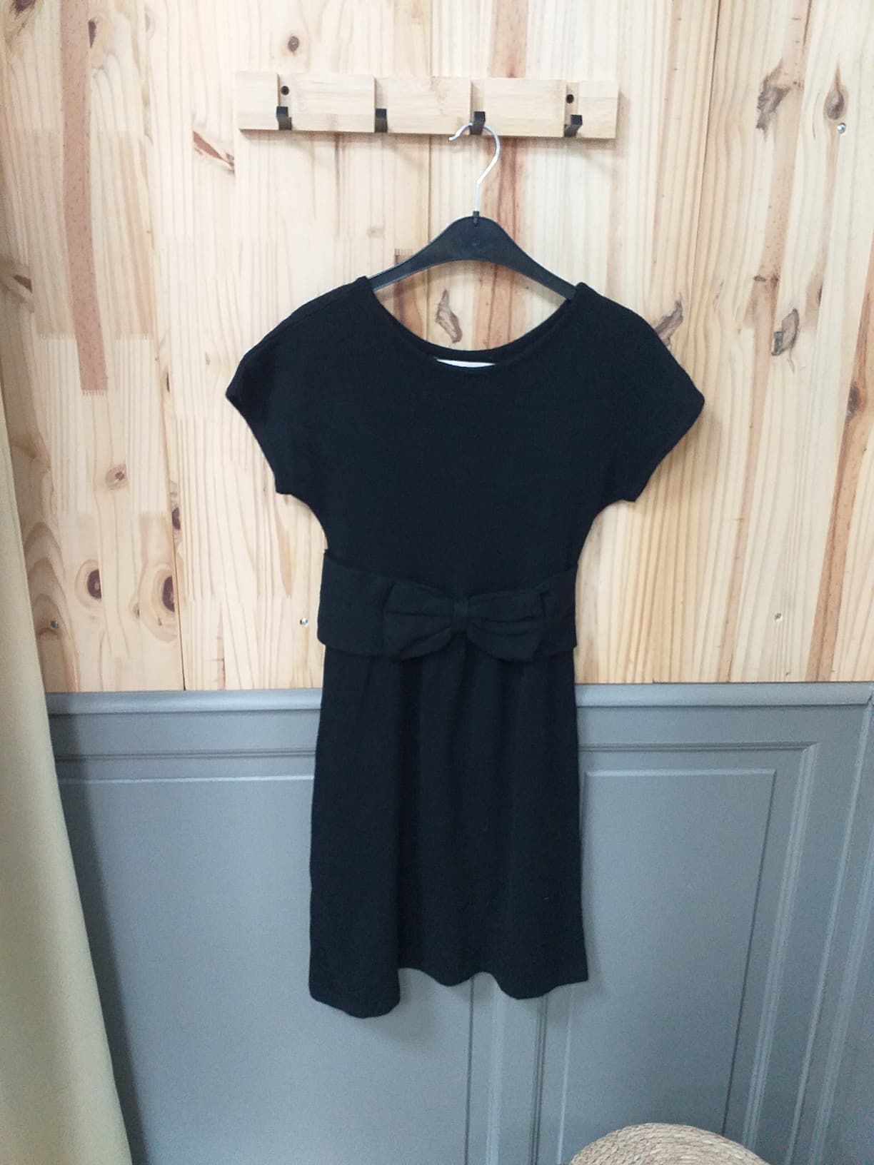 Robe Tricot M Noir Coton Viscose Nylon Angora Femme Zara | Friperie Vintage Seconde Cool Frip