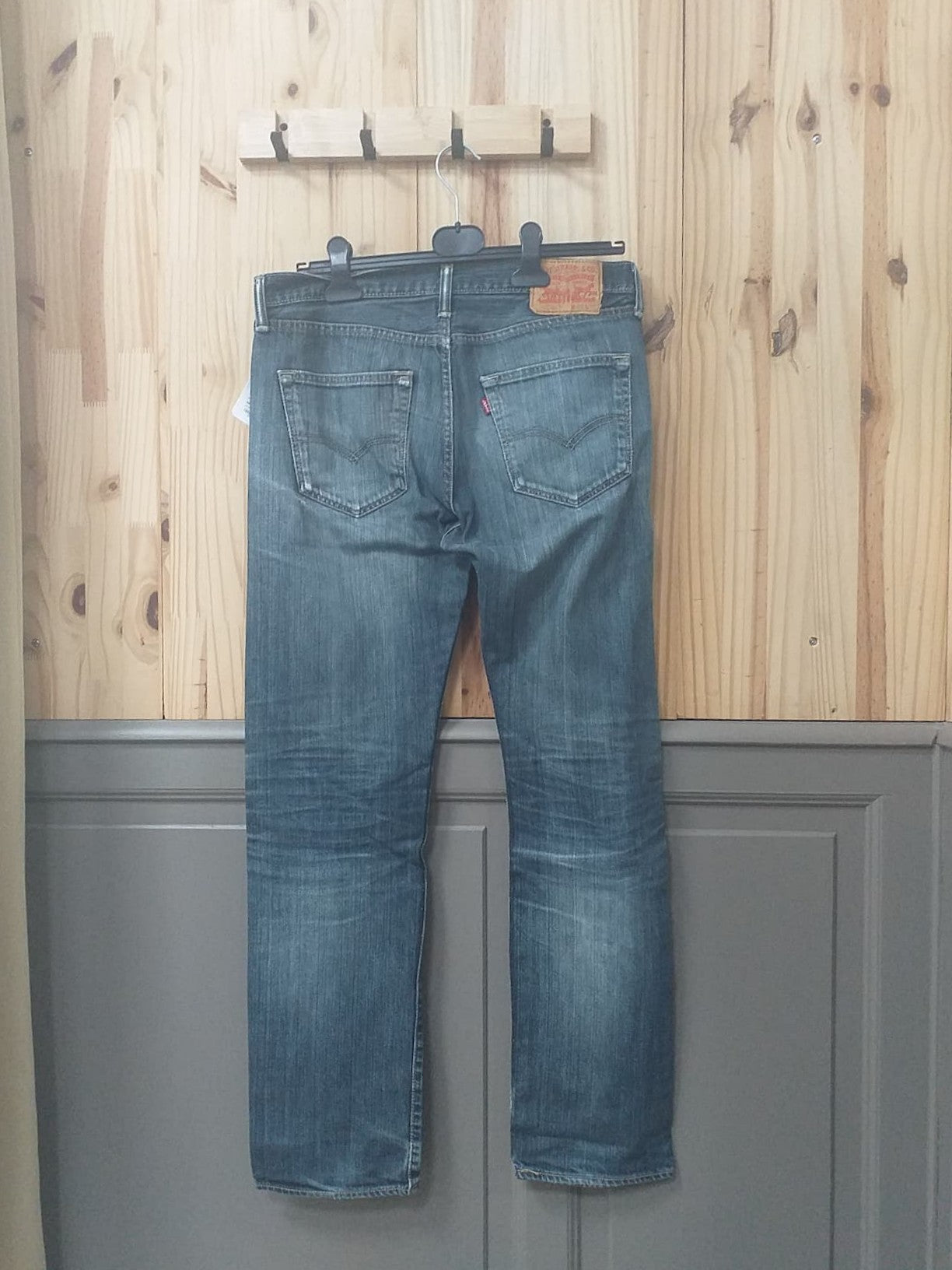 Jean W32-L32 Bleu Pétrole Coton Homme Levi's 501 - vue arrière | Friperie Vintage Seconde Cool Frip