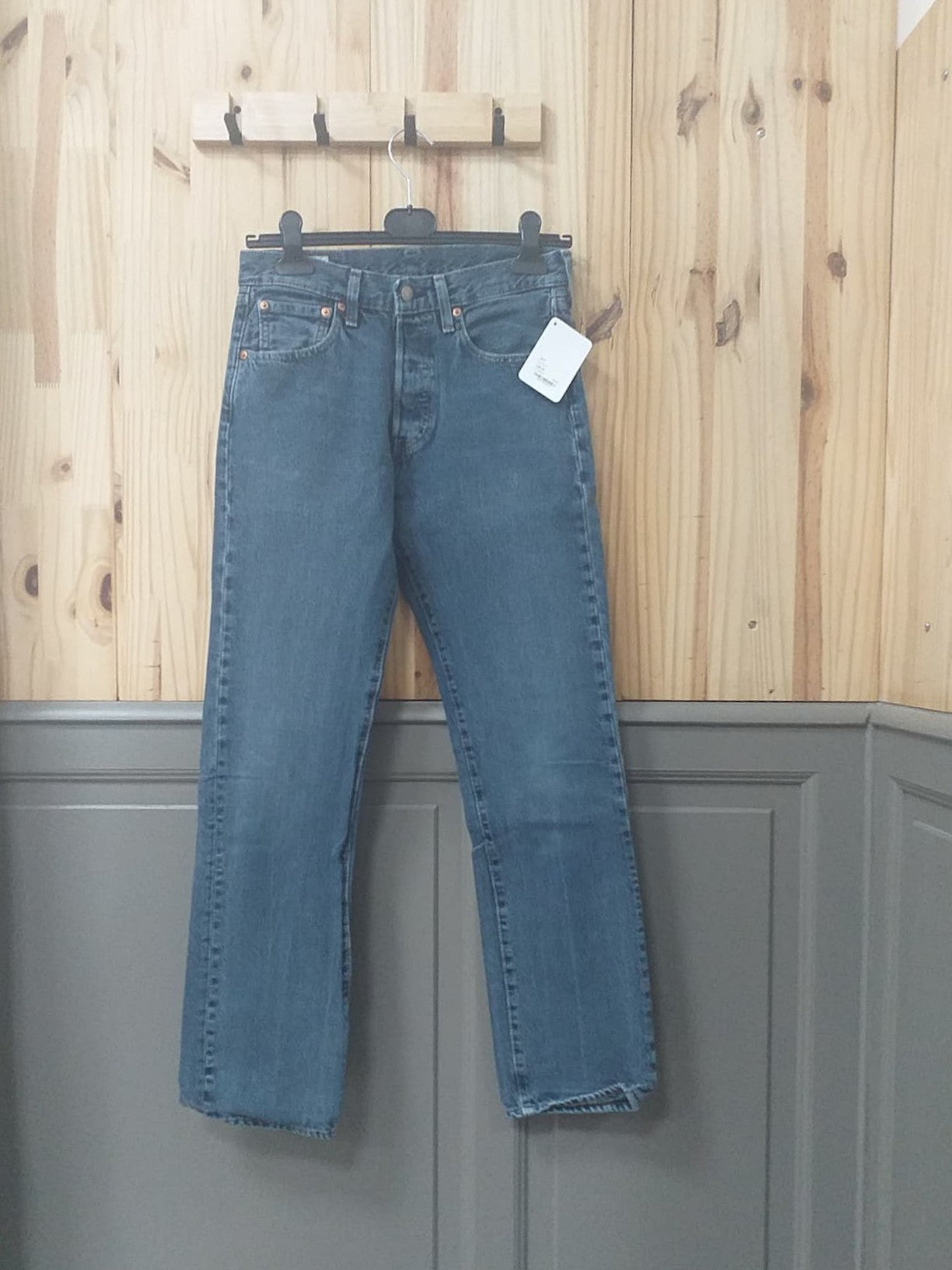 Jean W29-L32 Bleu Gris Coton Unisexe Levi's - vue devant | Friperie Vintage Seconde Cool Frip
