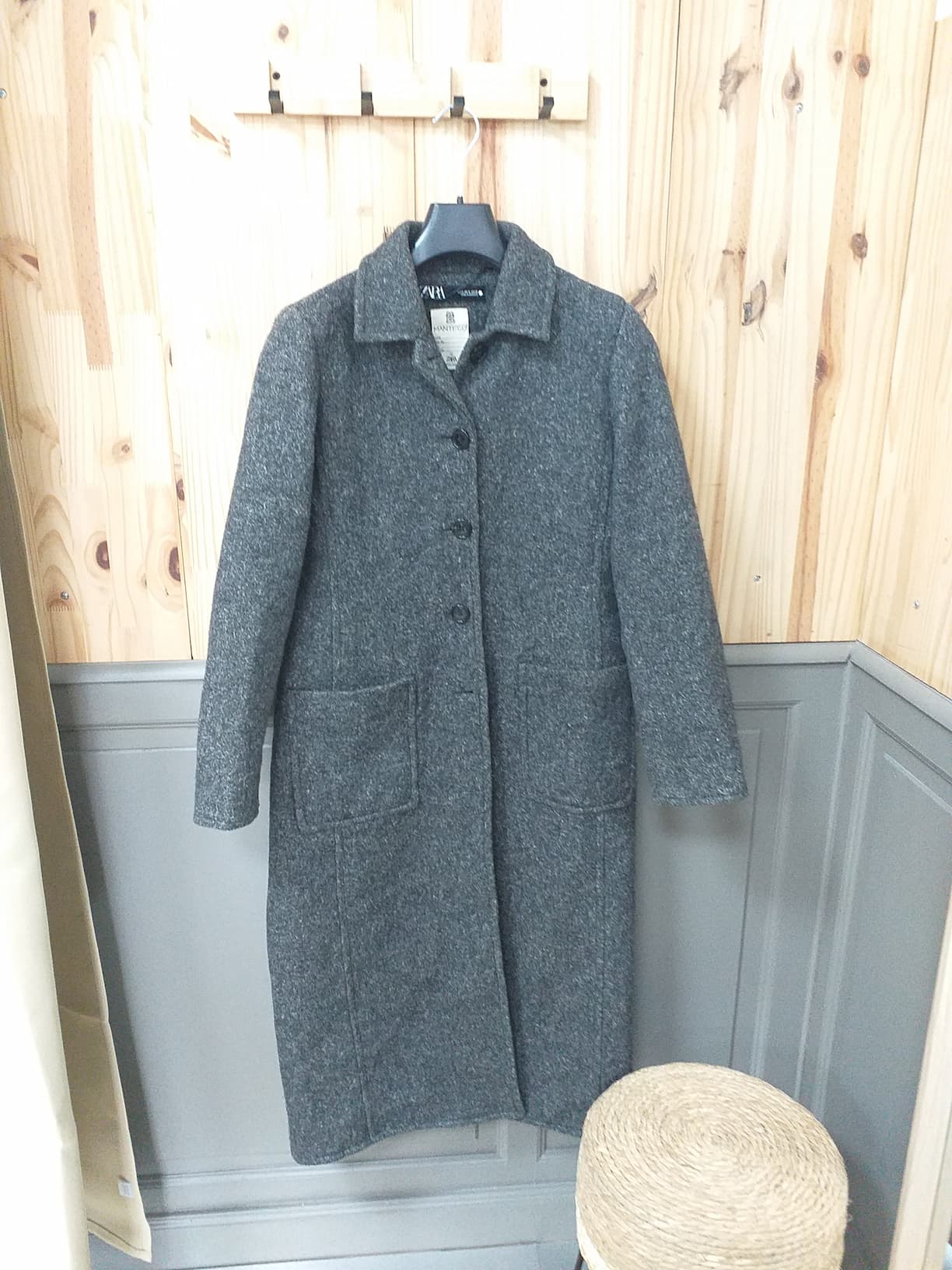 Manteau Laine Marron Laine Chanvre Femme M | Friperie Vintage Seconde Cool Frip