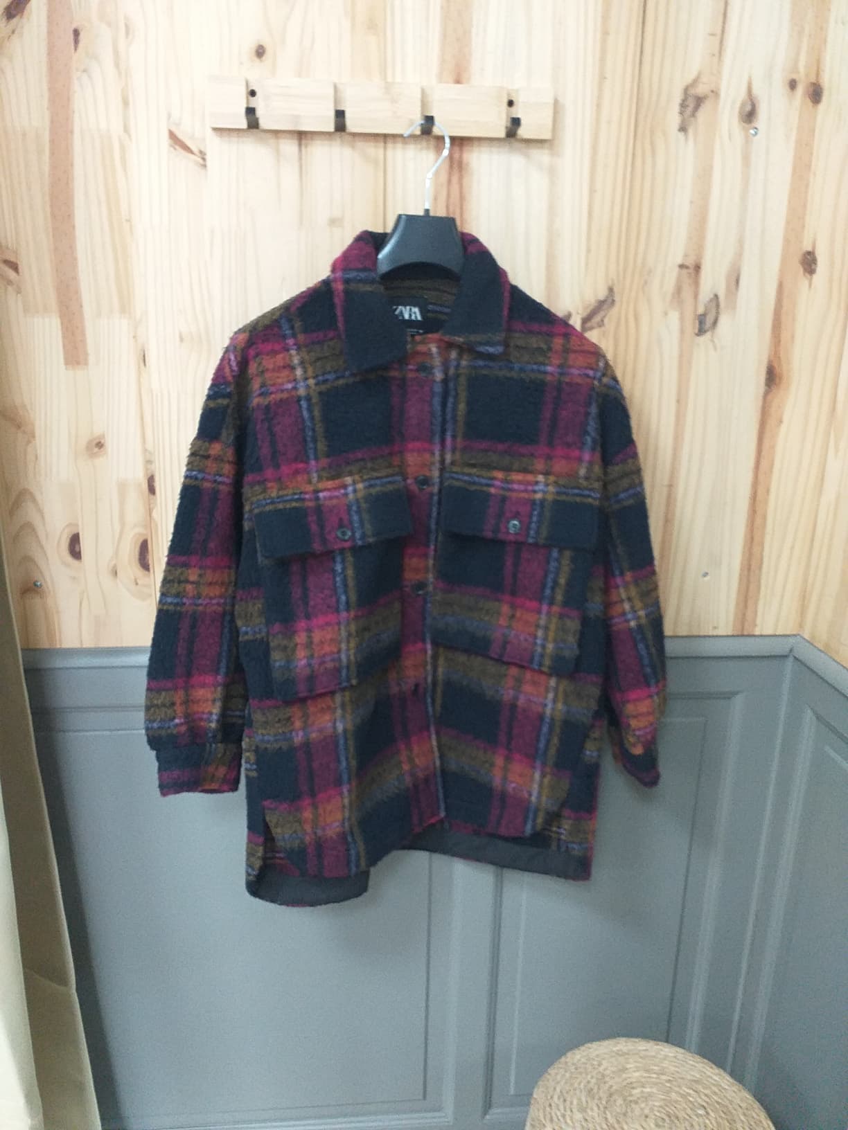 Manteau Laine Mauve Laine Polyester Femme XS-S | Friperie Vintage Seconde Cool Frip