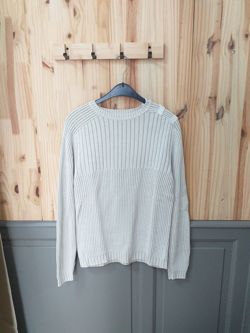 Pull Beige Coton Acrylique L Vintage | Cool Frip