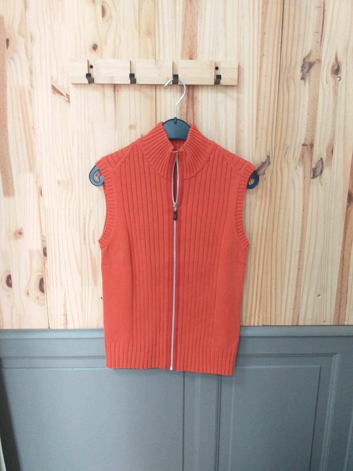 Gilet Zip Sans Manches orange Coton S Celio | Cool Frip