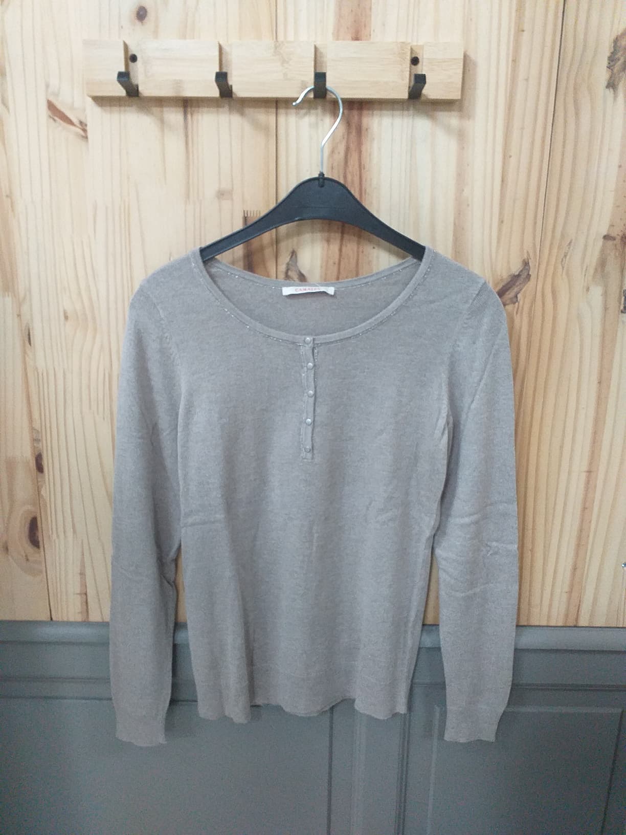 Pull Beige Tricot Femme M | Friperie Vintage Seconde Cool Frip