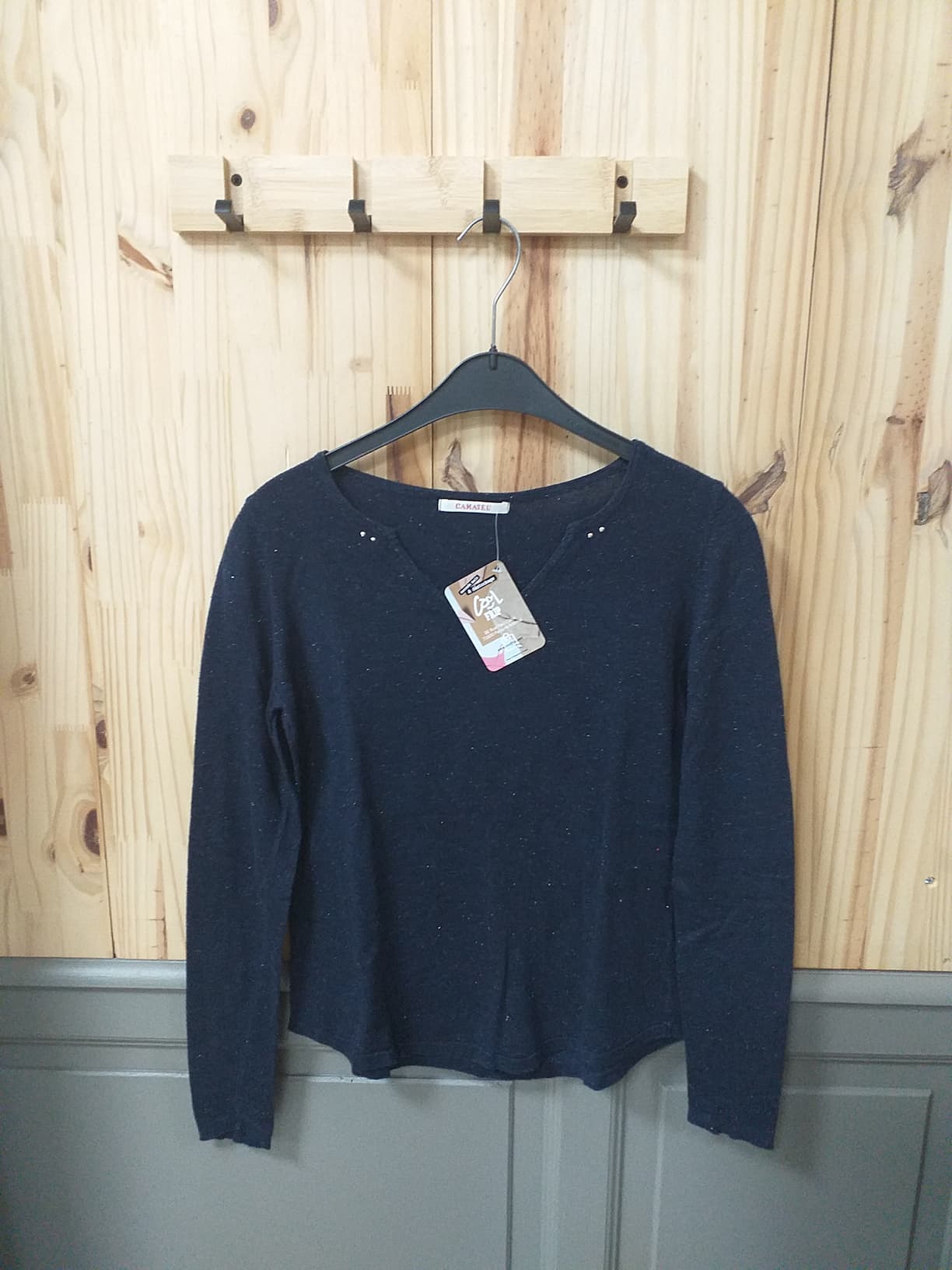 Pull Bleu Maille Femme M | Friperie Vintage Seconde Cool Frip