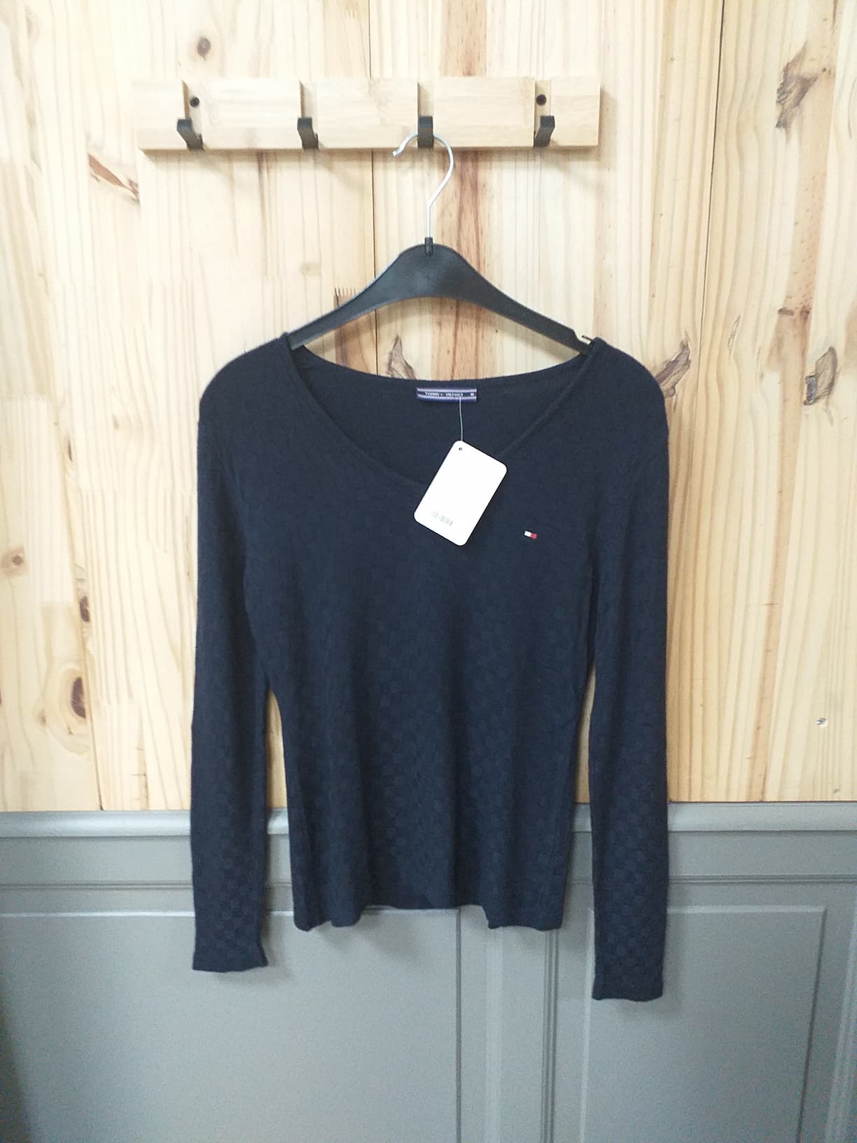 Pull Bleu Viscose Lycra Femme M | Friperie Vintage Seconde Cool Frip