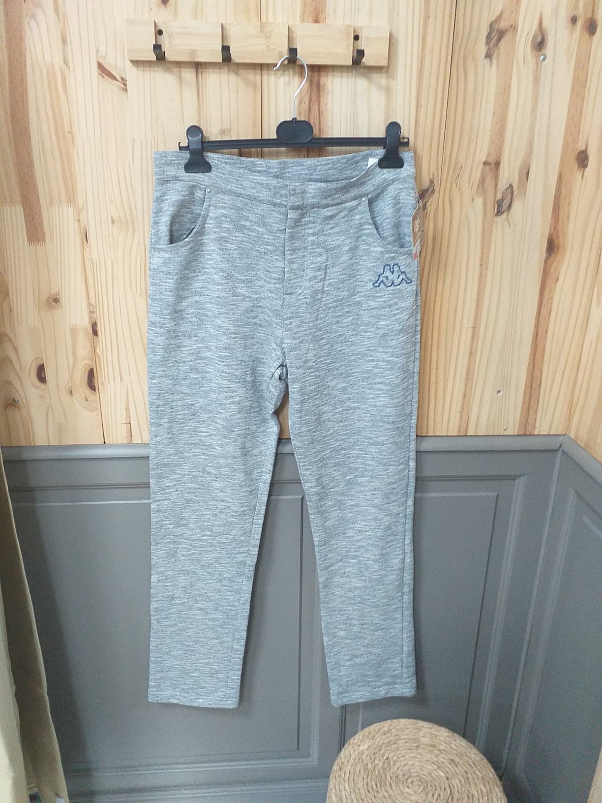 Pantalon Sport Gris Coton Polyester Homme L Kappa - vue devant | Friperie Vintage Seconde Cool Frip