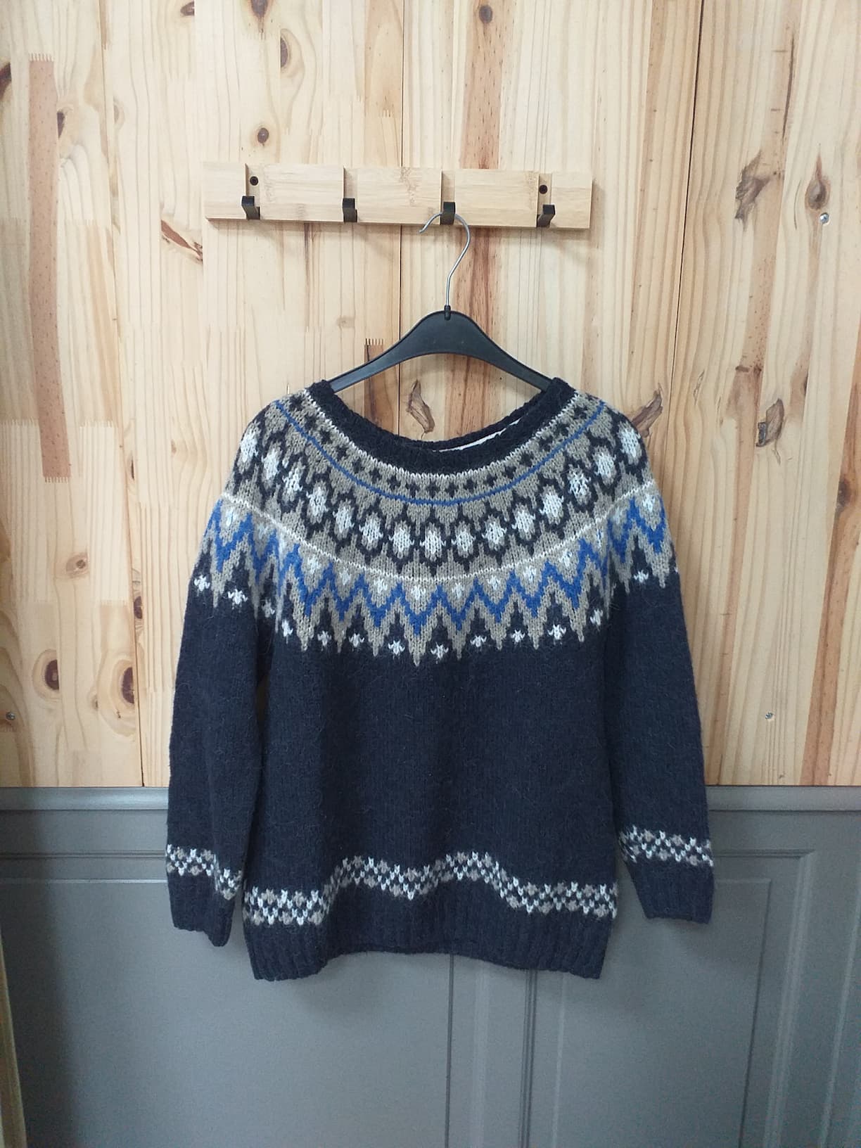 Pull Bleu Laine Acrylique Femme L | Friperie Vintage Seconde Cool Frip