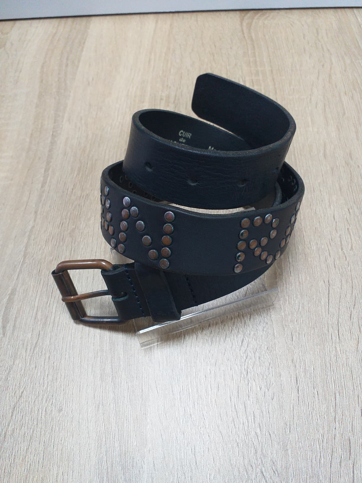 Ceinture Noire Cuir Homme 75cm | Friperie Vintage Seconde Cool Frip