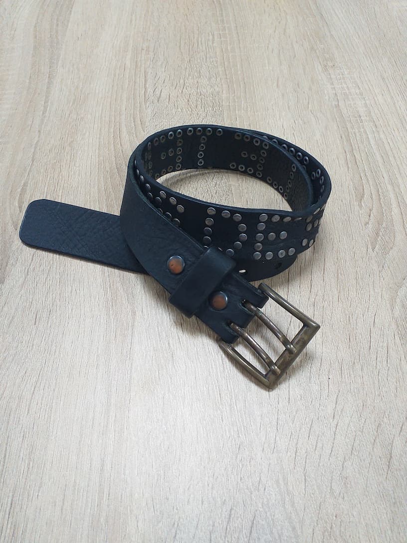 Ceinture Noire Cuir Homme 80cm | Friperie Vintage Seconde Cool Frip