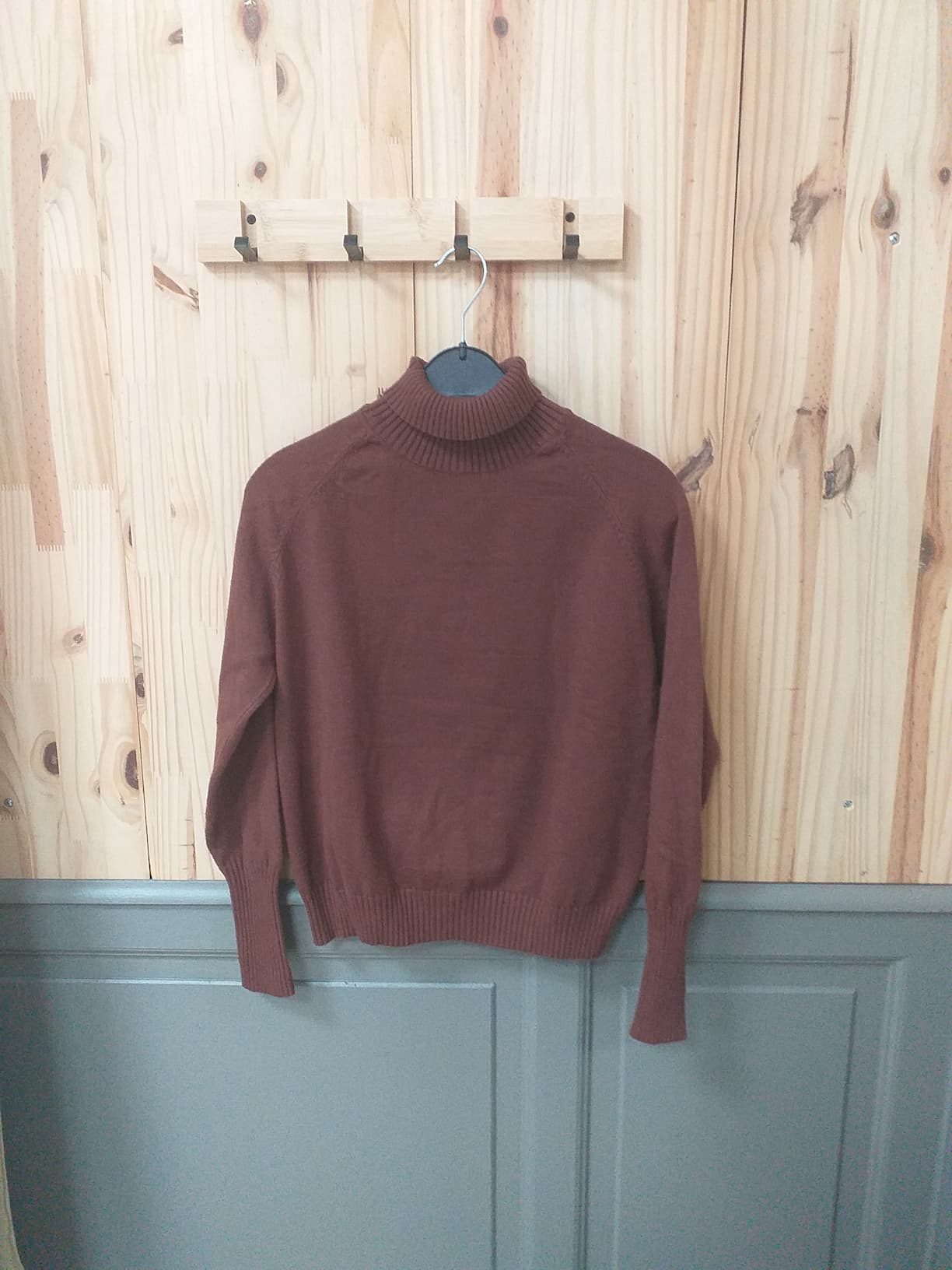 Col Roulé Marron Acrylique Nylon Viscose Femme S | Friperie Vintage Seconde Cool Frip