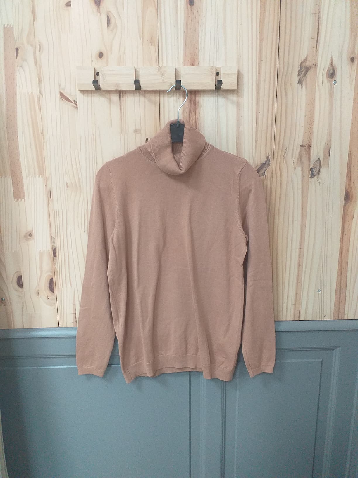 Col Roulé Camel Viscose Polyamide Femme XL | Friperie Vintage Seconde Cool Frip