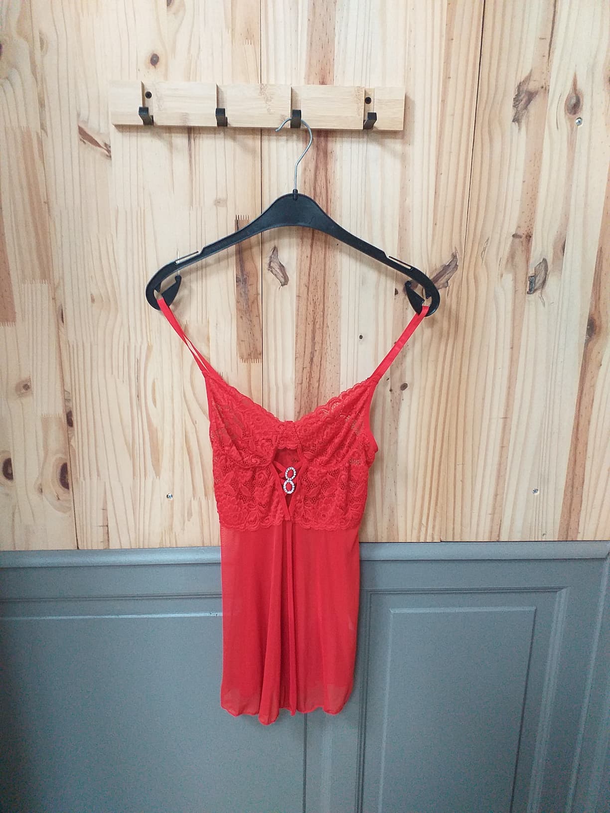 Nuisette Rouge Polyester Élasthane Femme S | Friperie Vintage Seconde Cool Frip