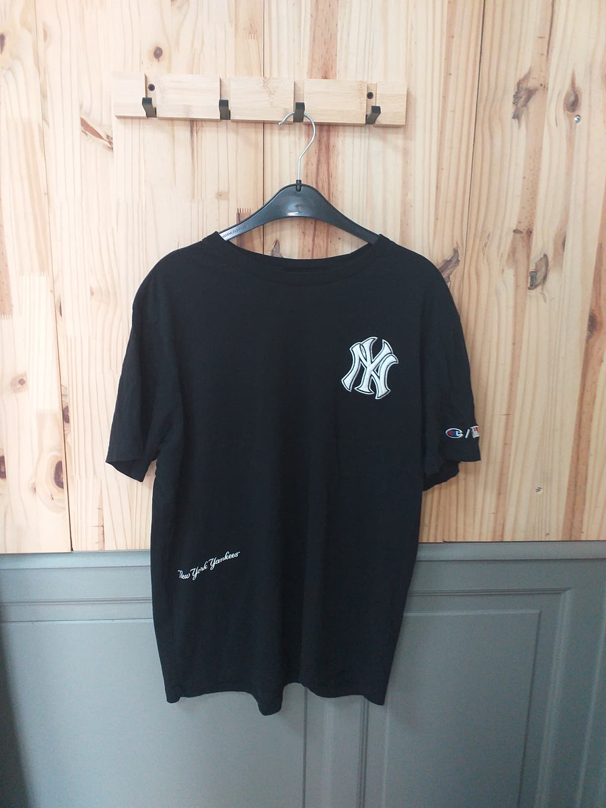 T-shirt Noir Coton Homme XL - Champion | Friperie Vintage Seconde Cool Frip