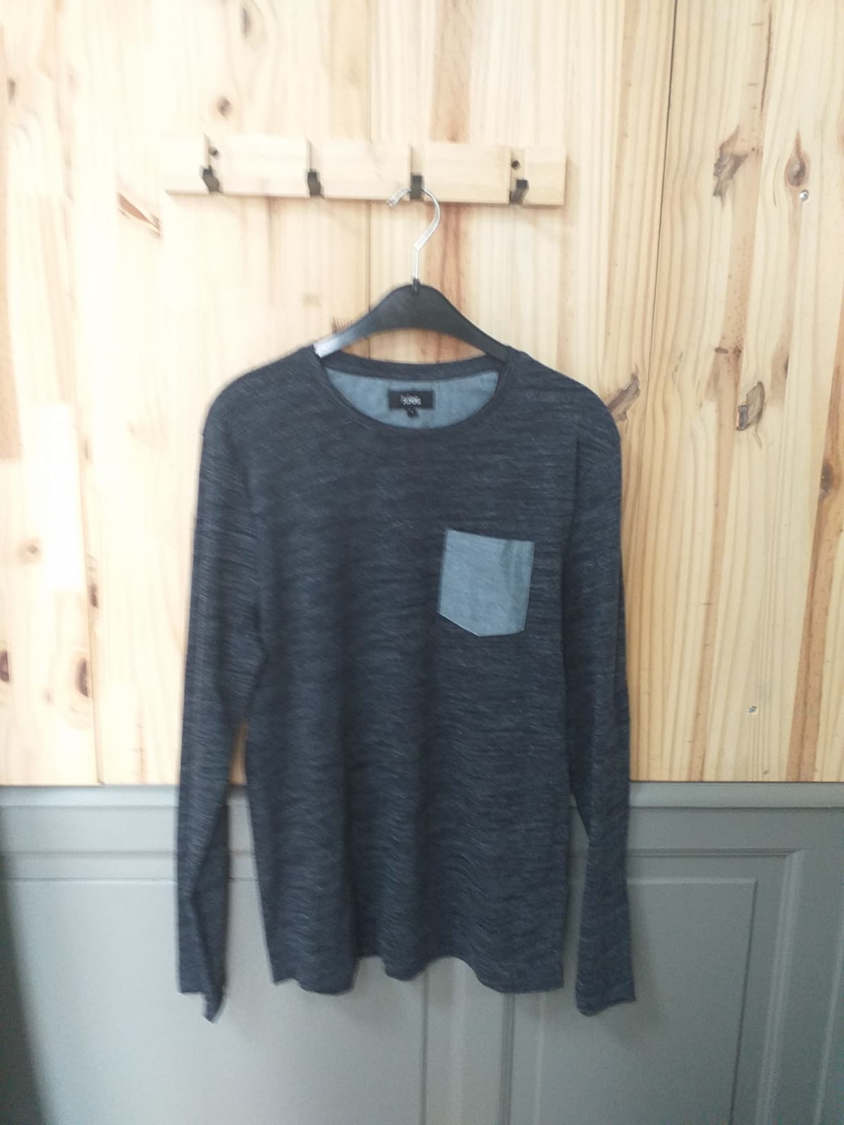 T-shirt Noir Chiné Coton Homme L - Jules | Friperie Vintage Seconde Cool Frip