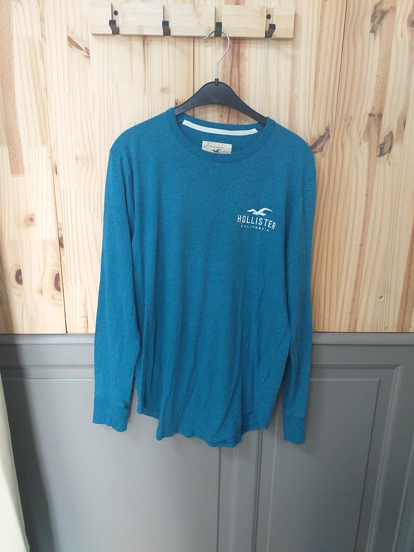 T-shirt Bleu Coton Homme L - Hollister | Friperie Vintage Seconde Cool Frip