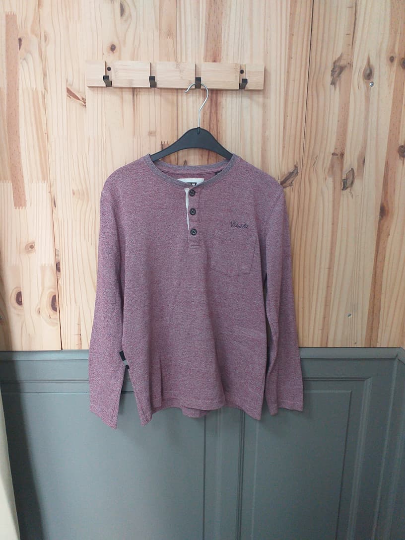 T-shirt Rouge Chiné Coton Polyester Homme S - Vissla | Friperie Vintage Seconde Cool Frip