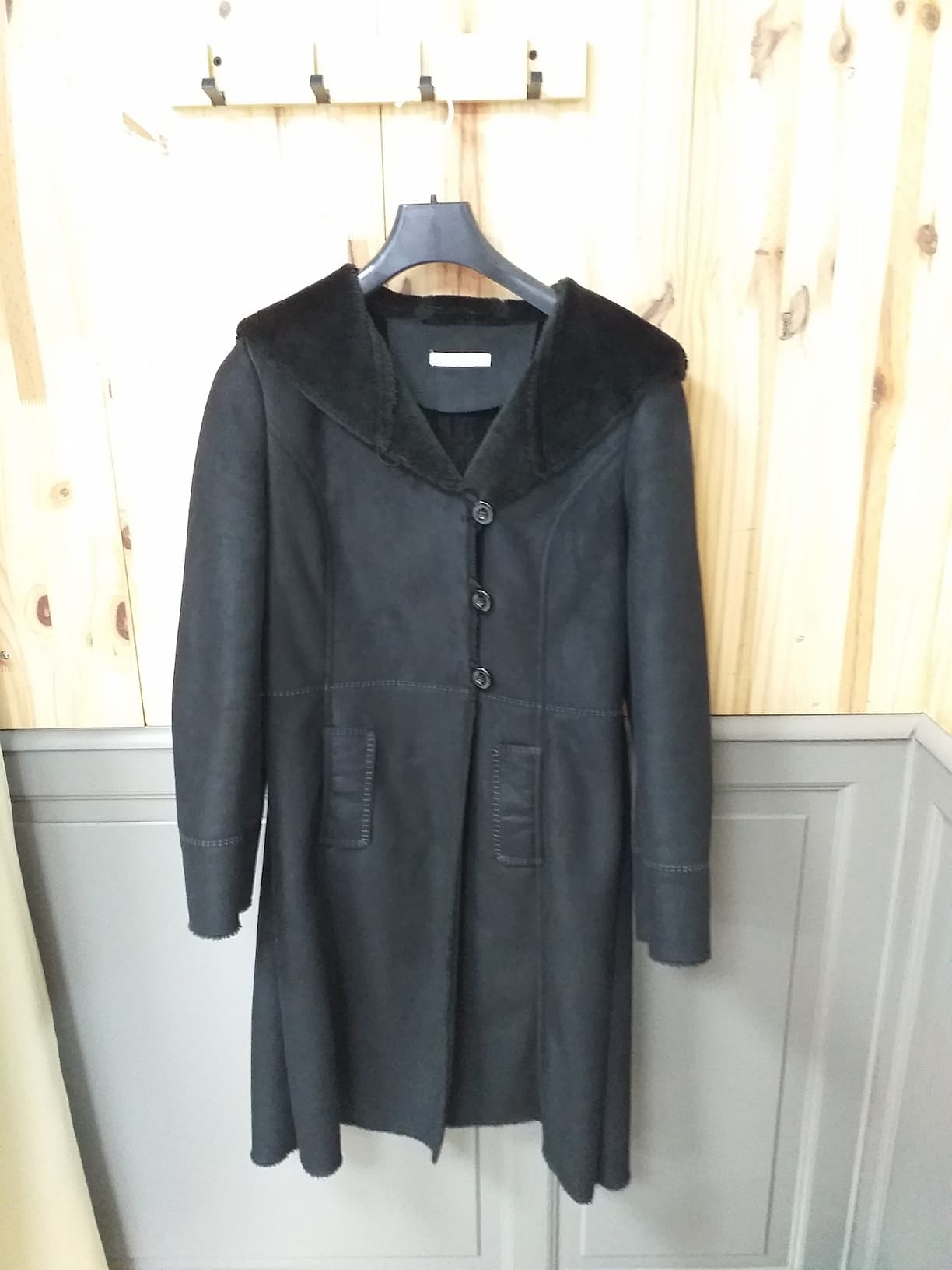 Manteau Noir Laine Femme S - vue devant | Friperie Vintage Seconde Cool Frip