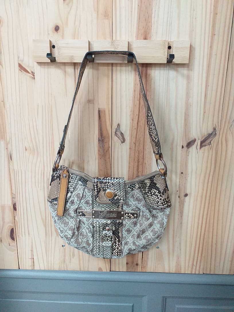 Sac bandoulière Marron Polyester Coton Femme | Friperie Vintage Seconde Cool Frip