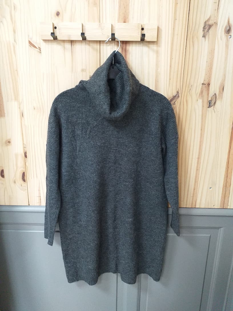 Robe tricot Gris Acrylique Femme M | Friperie Vintage Seconde Cool Frip